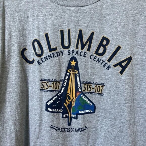 Vintage Kennedy Space Center Columbia T-shirt Gray XL Made in USA 90's - Picture 2 of 5